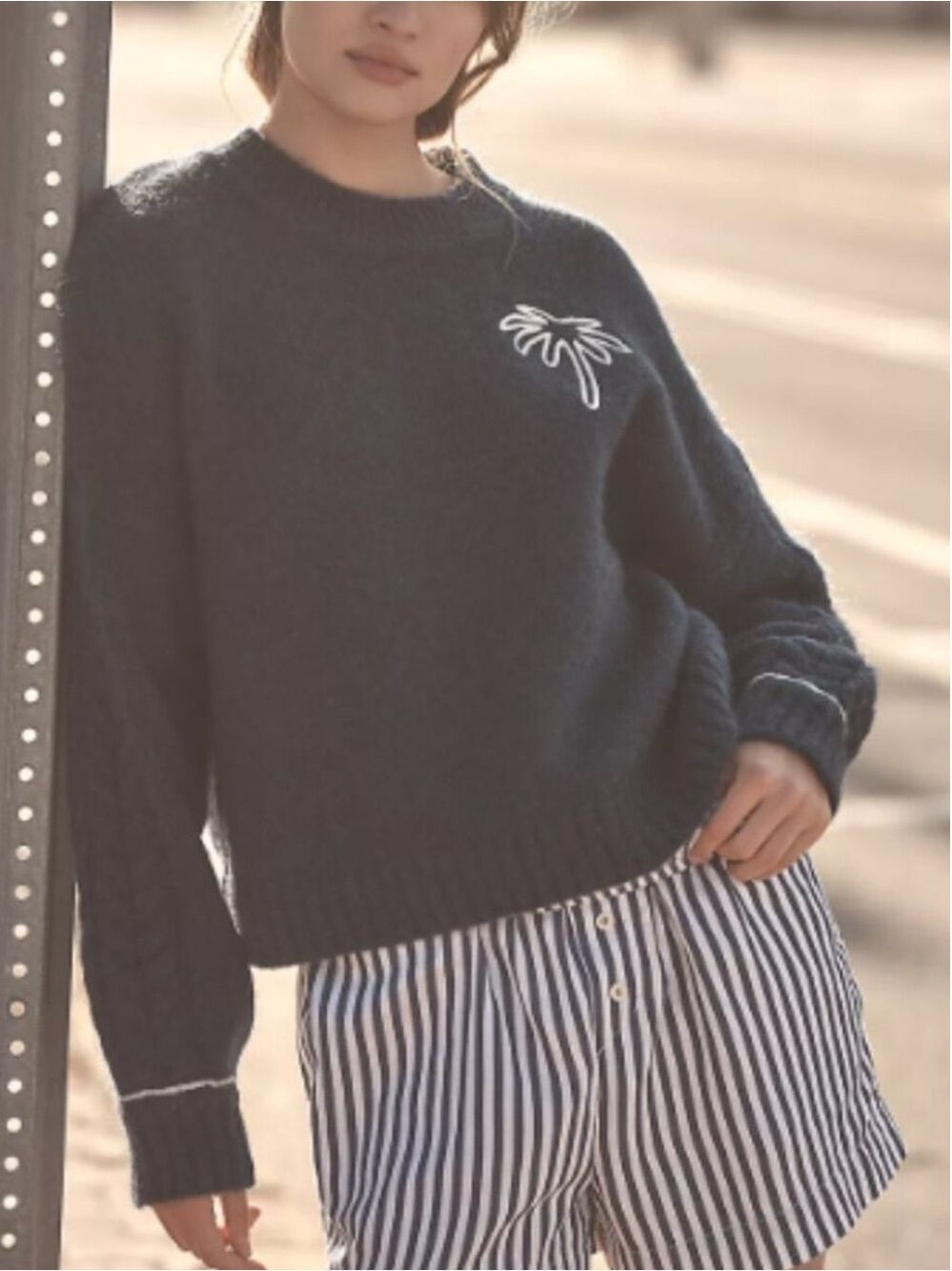 Anthropologie Sundry Embroidered Sweater XS